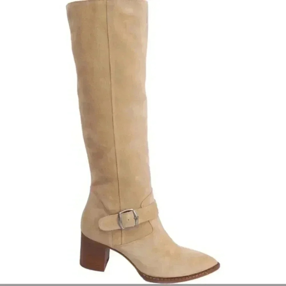 Free People Tan Suede Mid-Calf Boots - Picture 7 of 10
